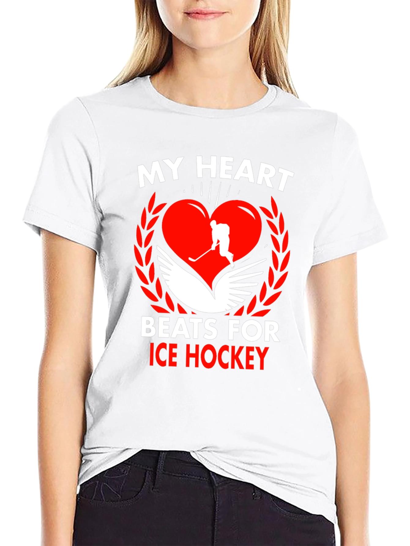 My Heart Beats for Ice Hockey T-Shirt