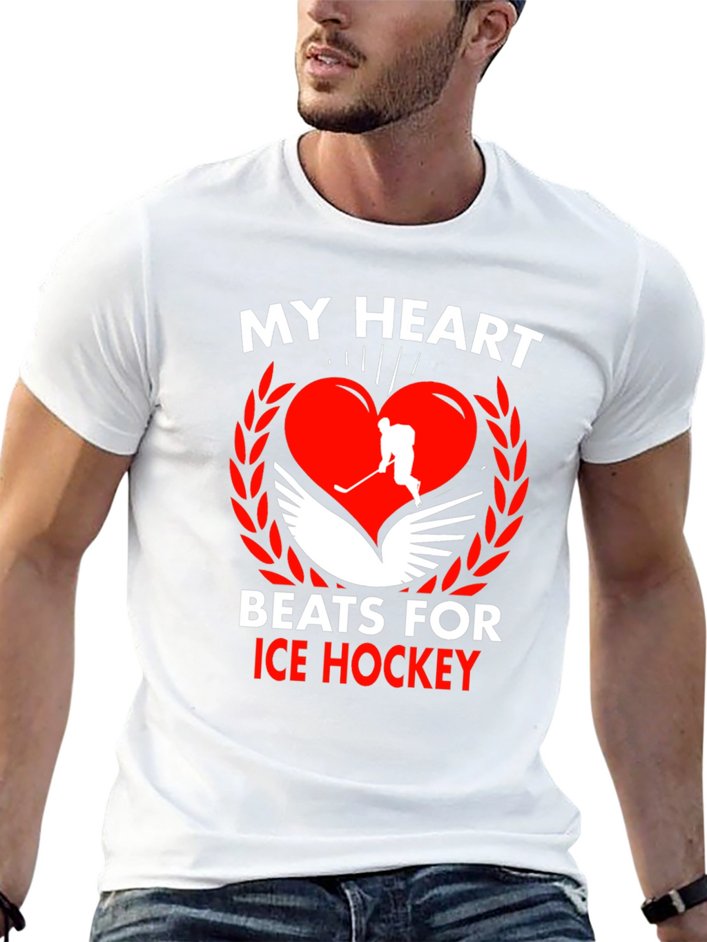 My Heart Beats for Ice Hockey T-Shirt
