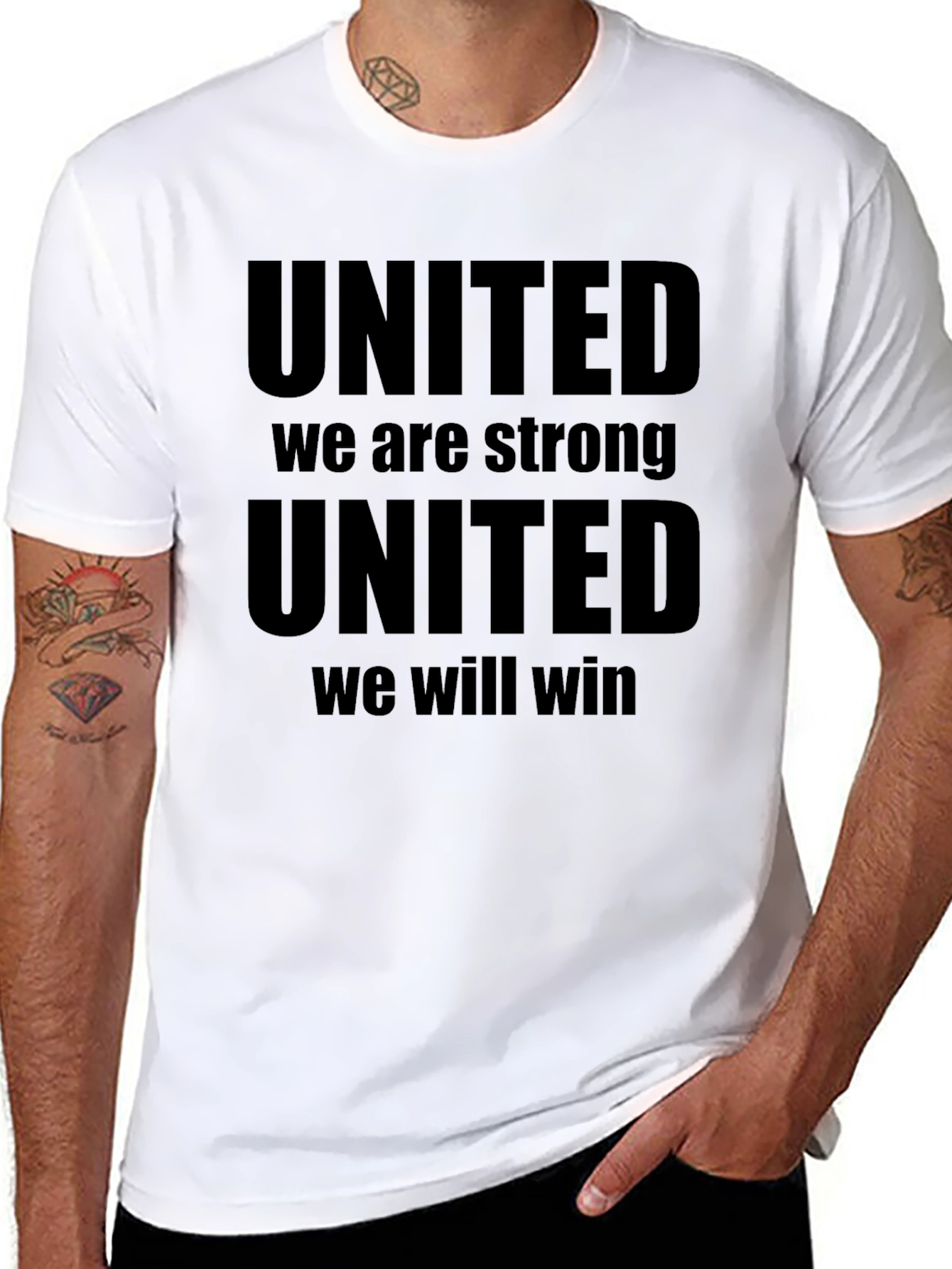 United We Stand Strong Mens Black T-Shirt