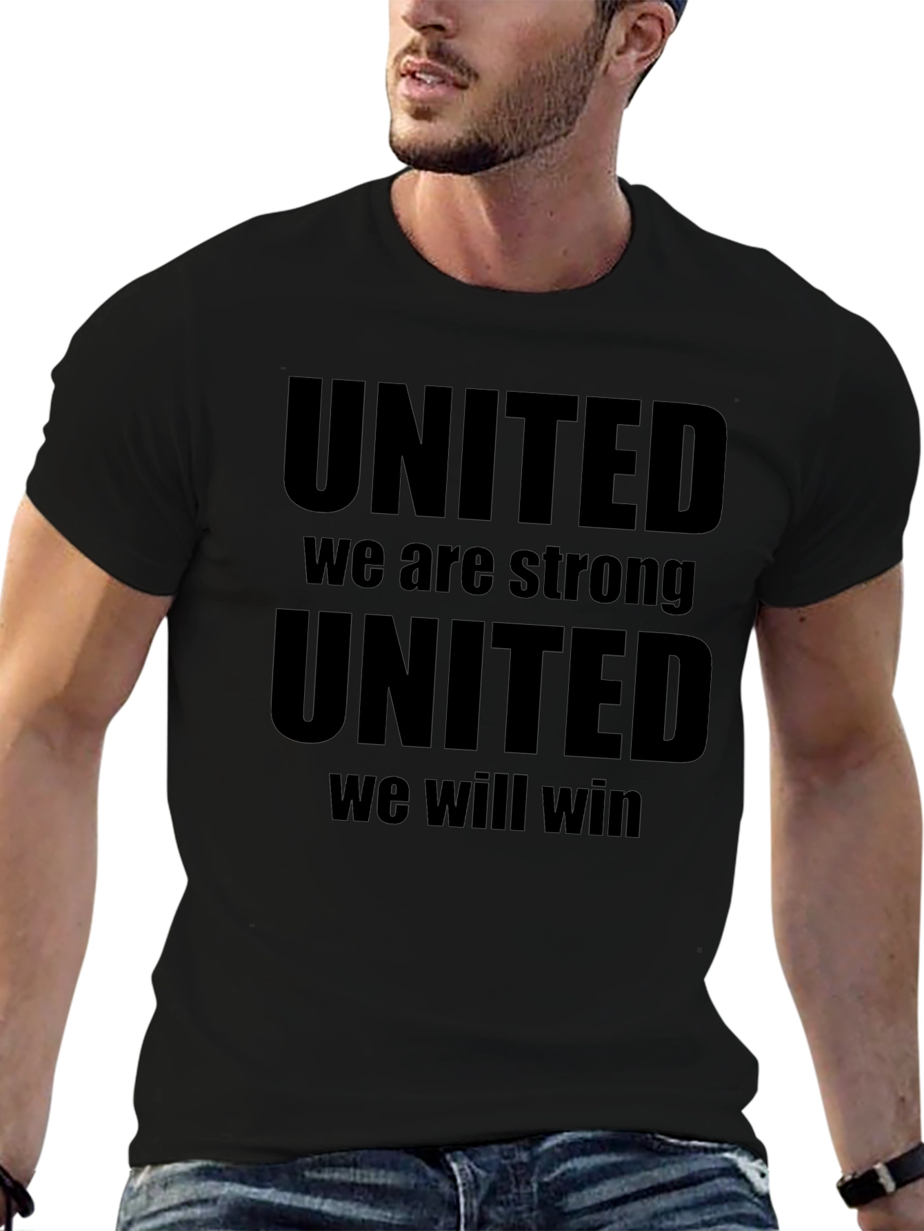 United We Stand Strong Mens Black T-Shirt