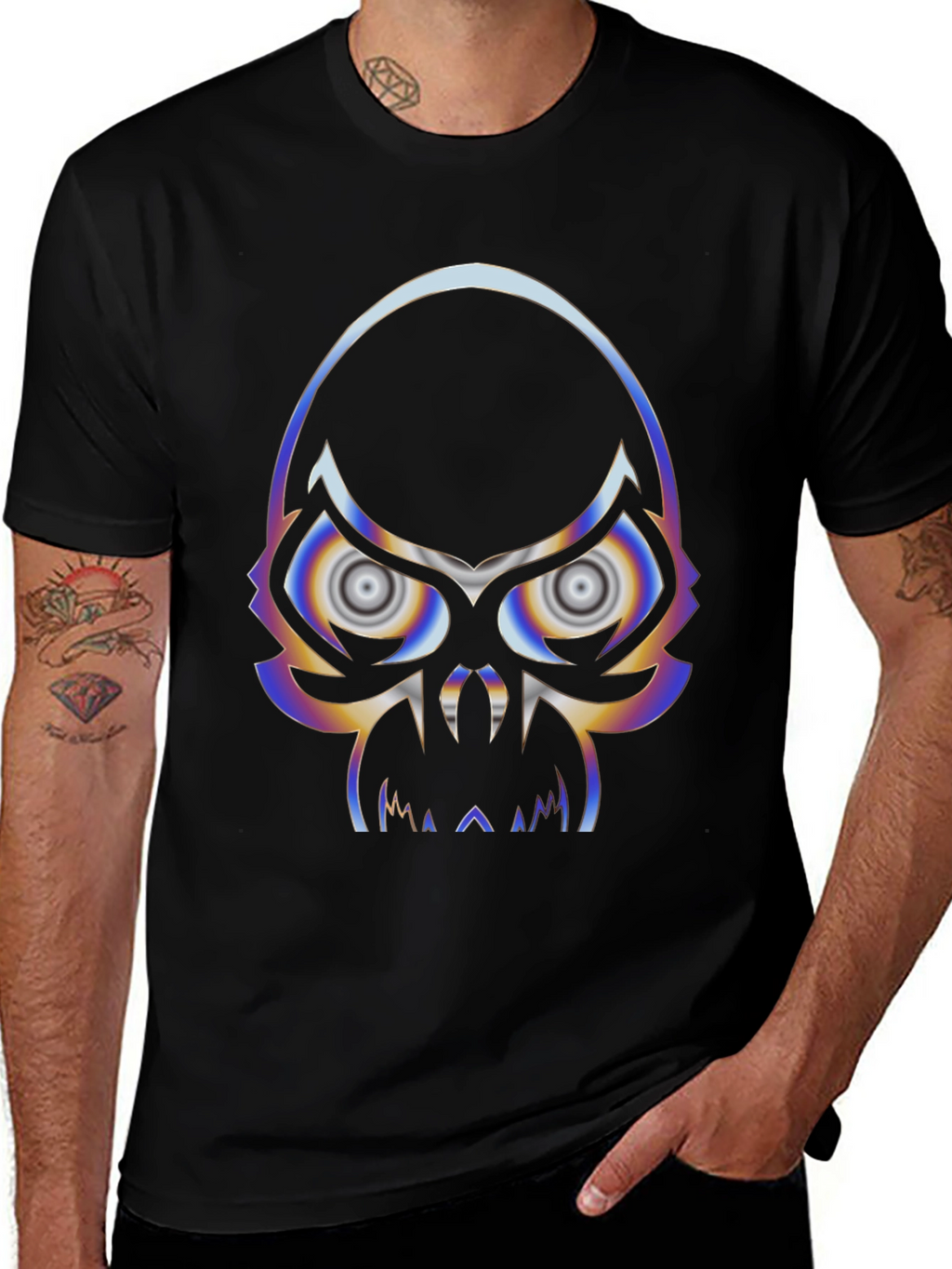 Psychedelic Skull Graphic T-Shirt