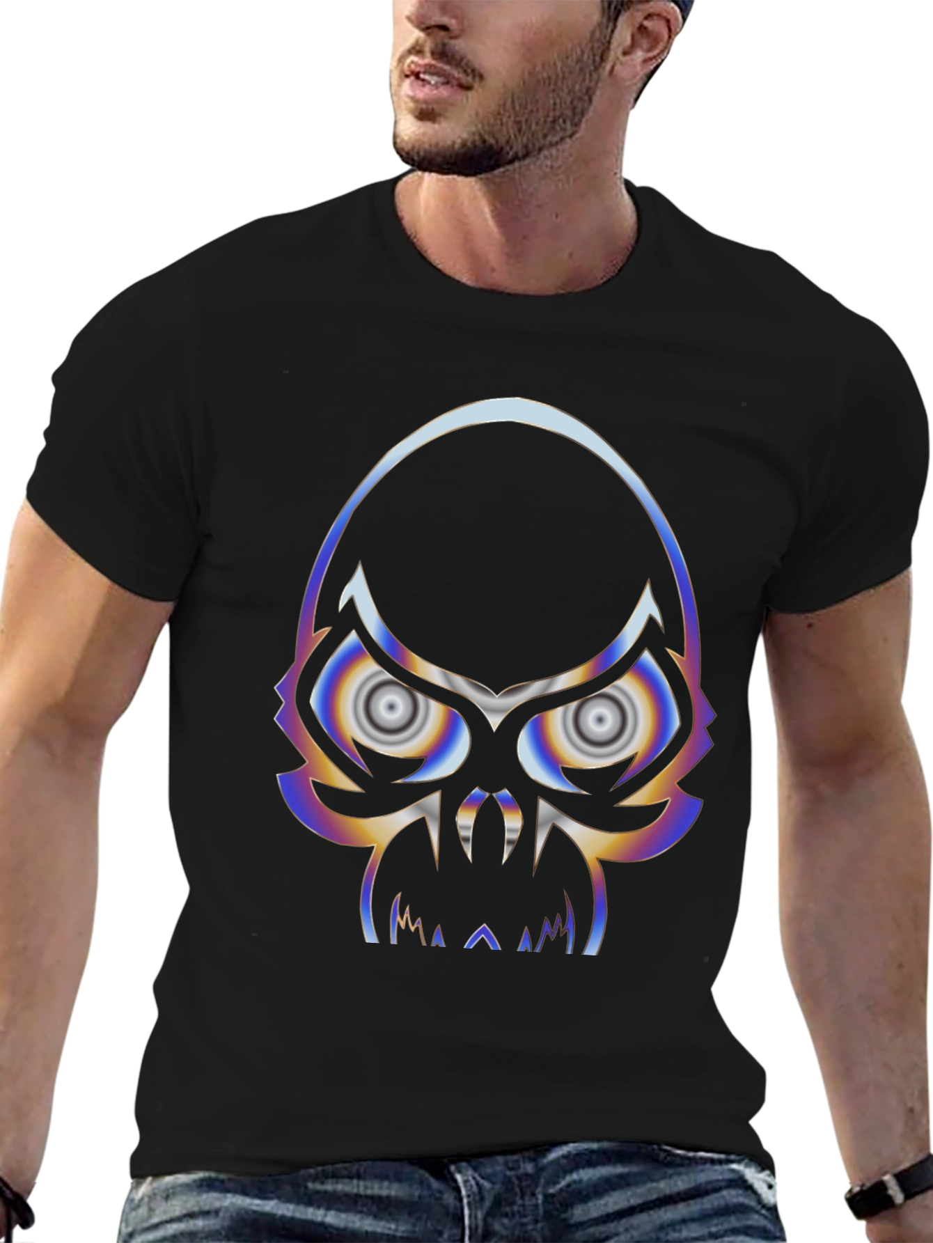 Psychedelic Skull Graphic T-Shirt