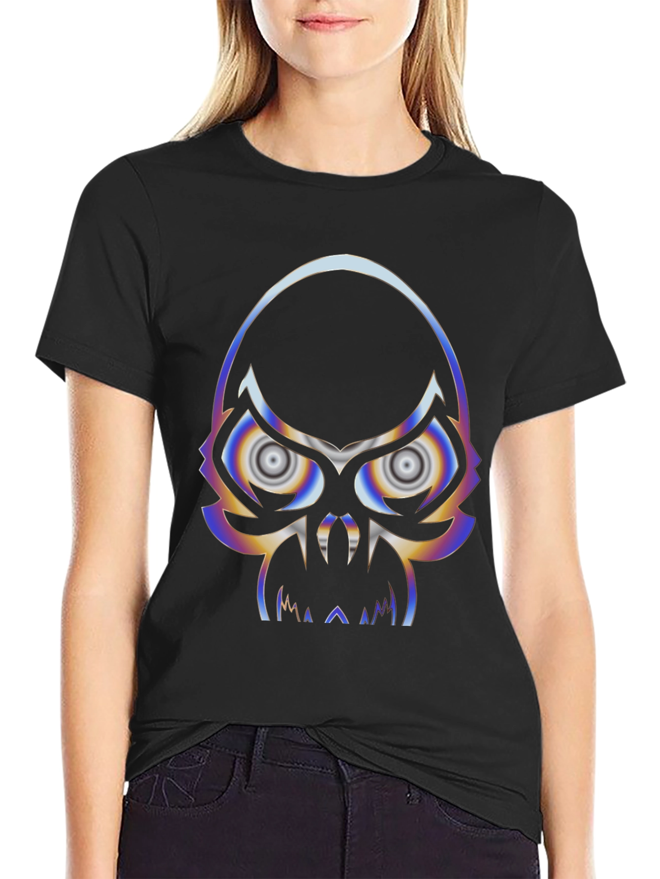 Psychedelic Skull Graphic T-Shirt