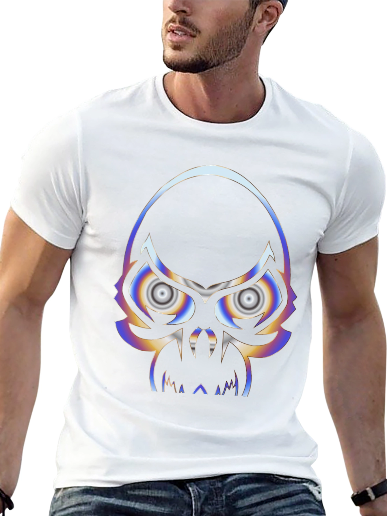 Psychedelic Skull Graphic T-Shirt