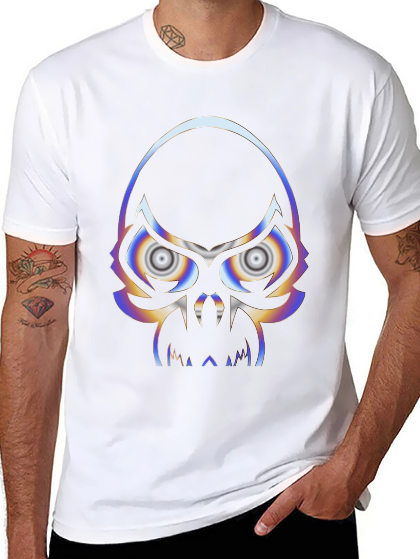 Psychedelic Skull Graphic T-Shirt