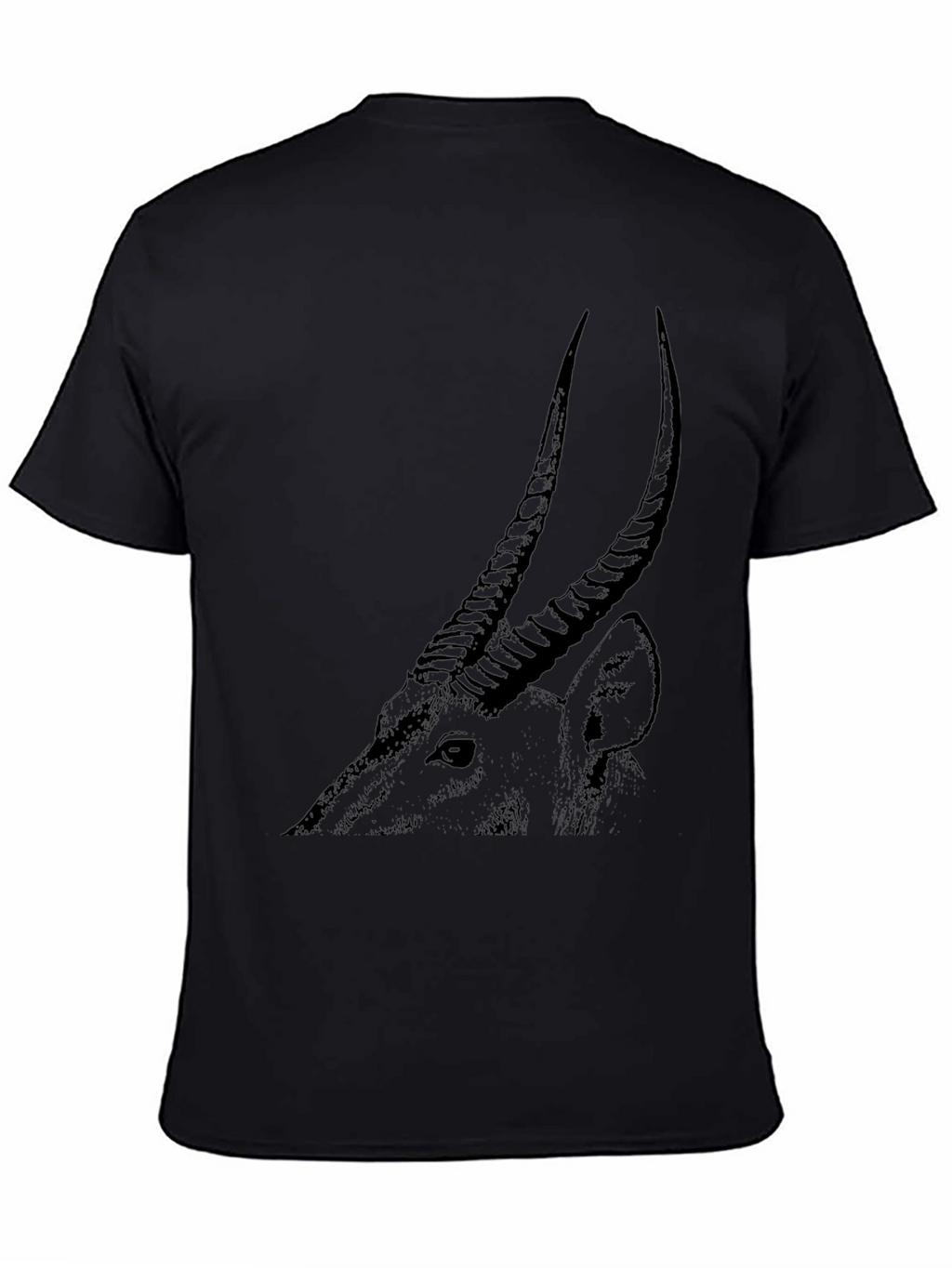 Antelope Graphic Tee - Sleek Black Cotton T-Shirt