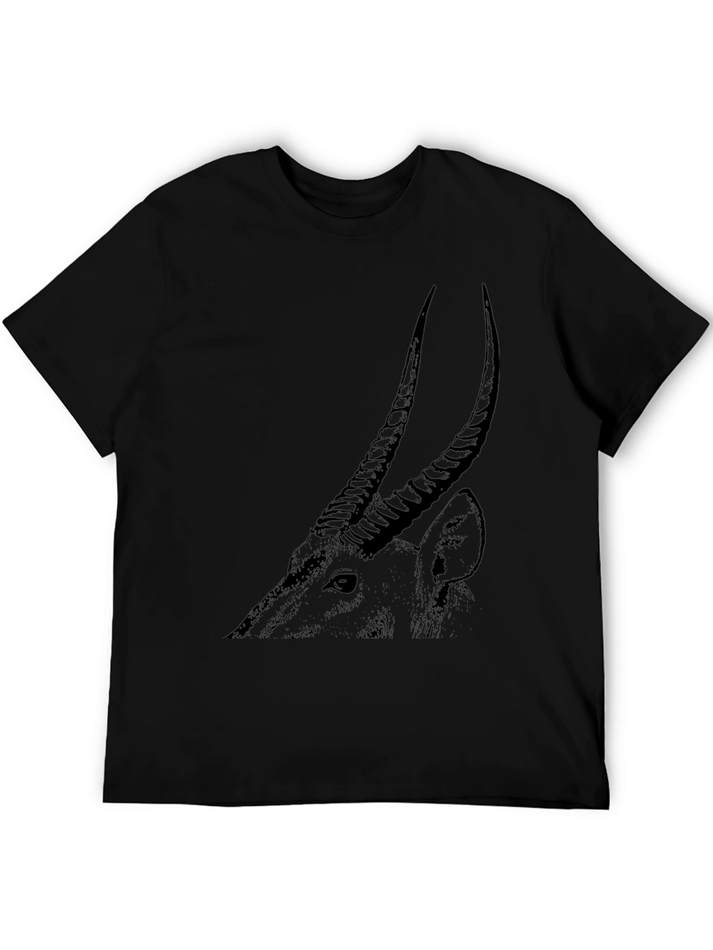 Antelope Graphic Tee - Sleek Black Cotton T-Shirt