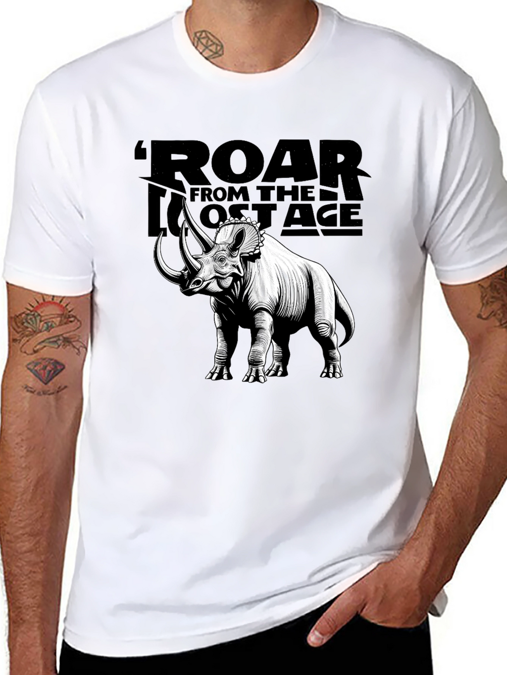 Roar from the Lost Age Triceratops Graphic T-Shirt