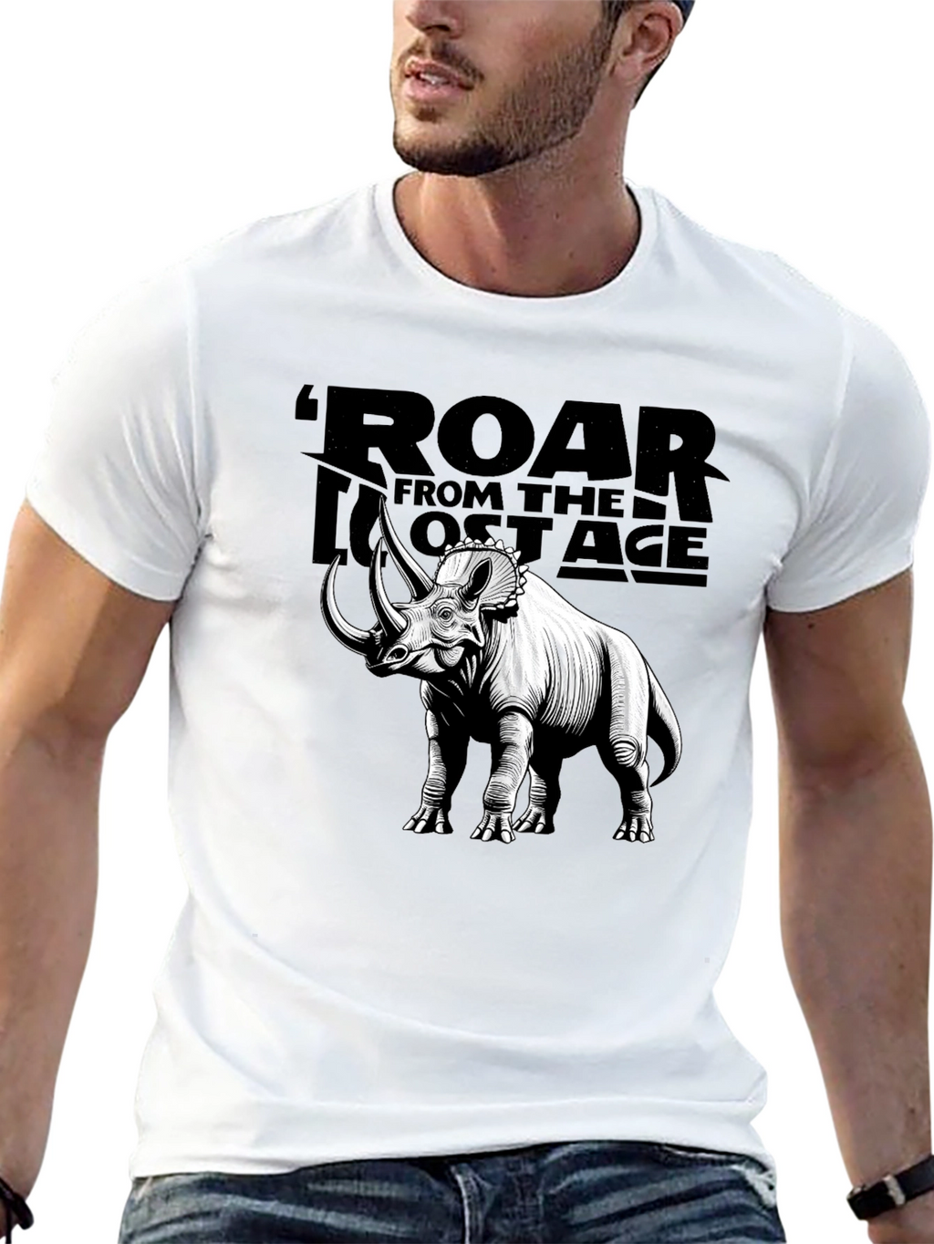 Roar from the Lost Age Triceratops Graphic T-Shirt