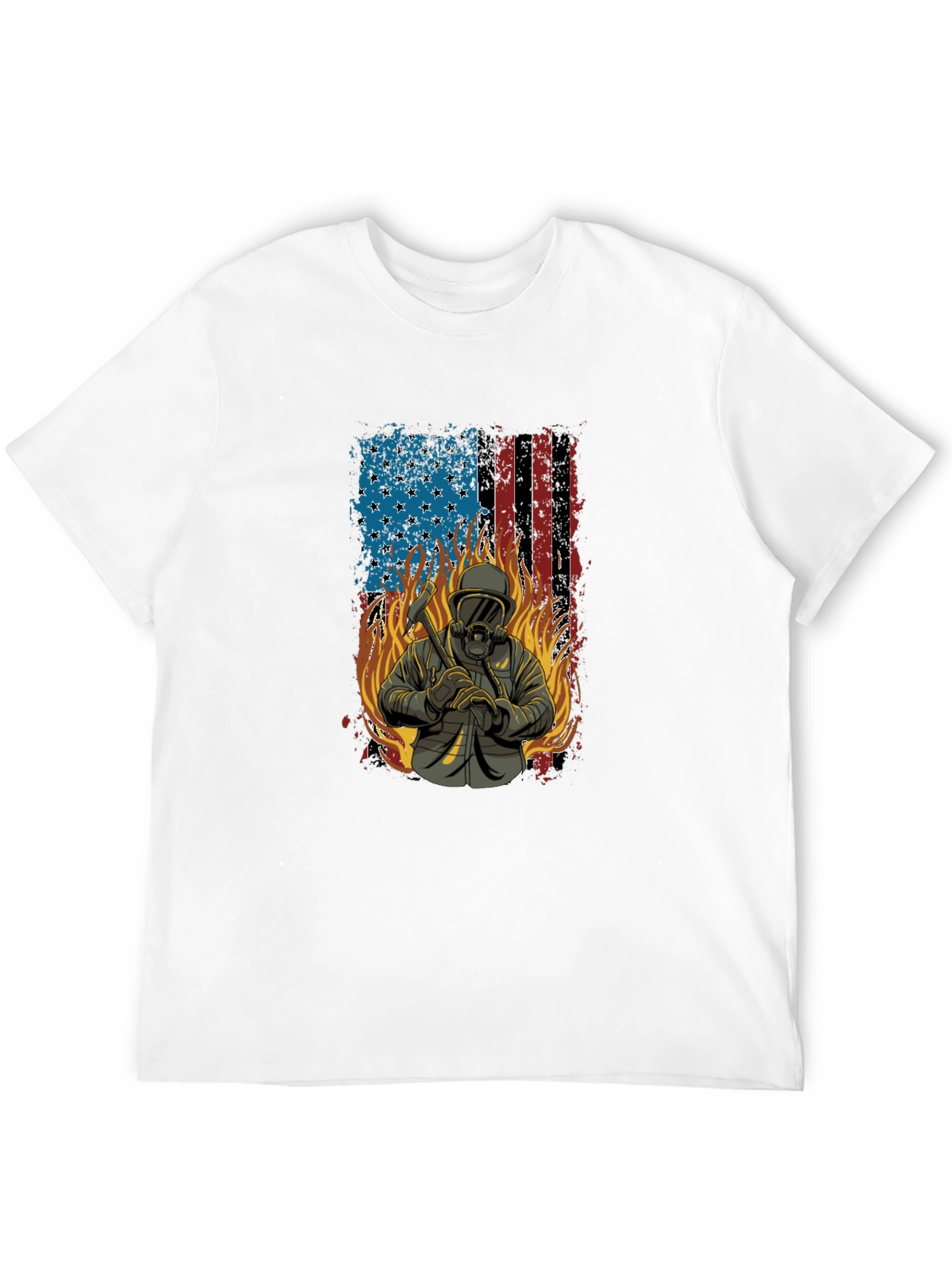Firefighter American Flag T-Shirt