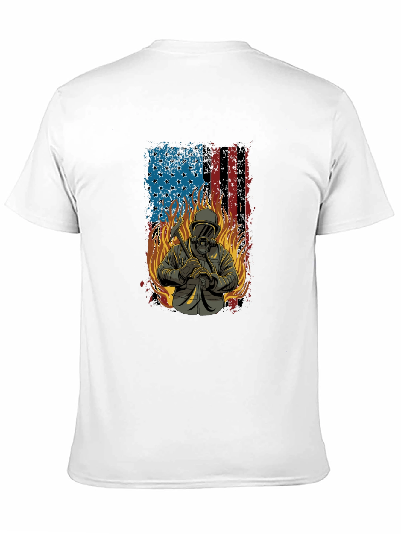 Firefighter American Flag T-Shirt
