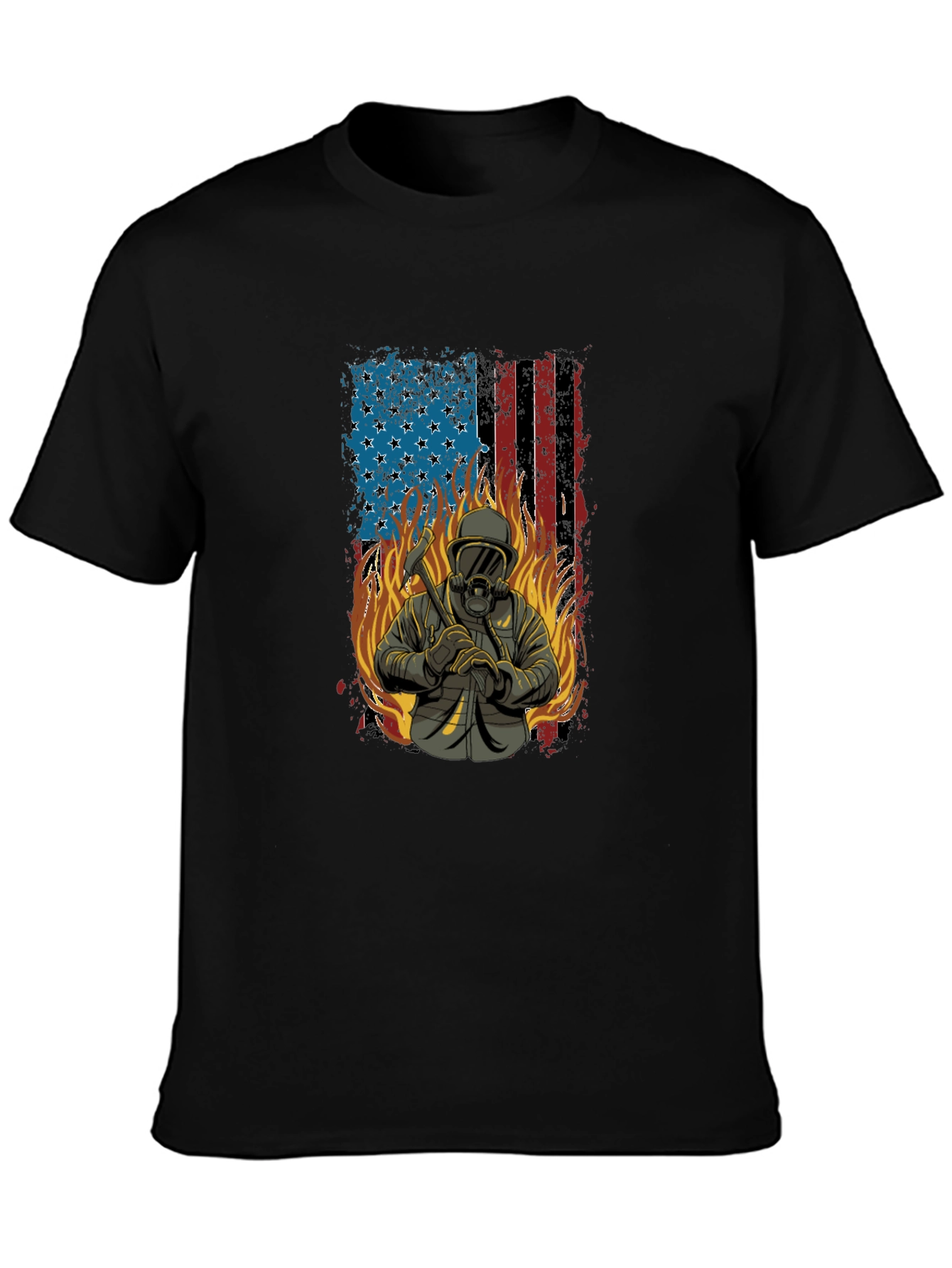 Firefighter American Flag T-Shirt