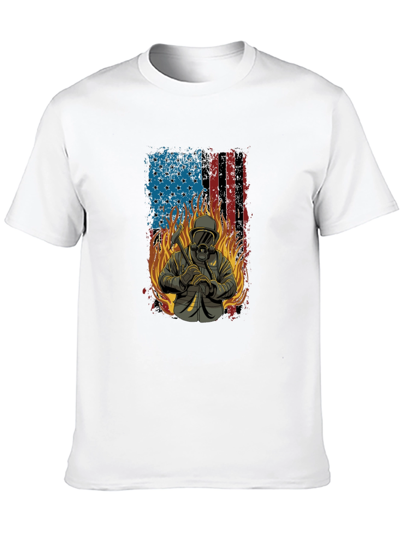 Firefighter American Flag T-Shirt