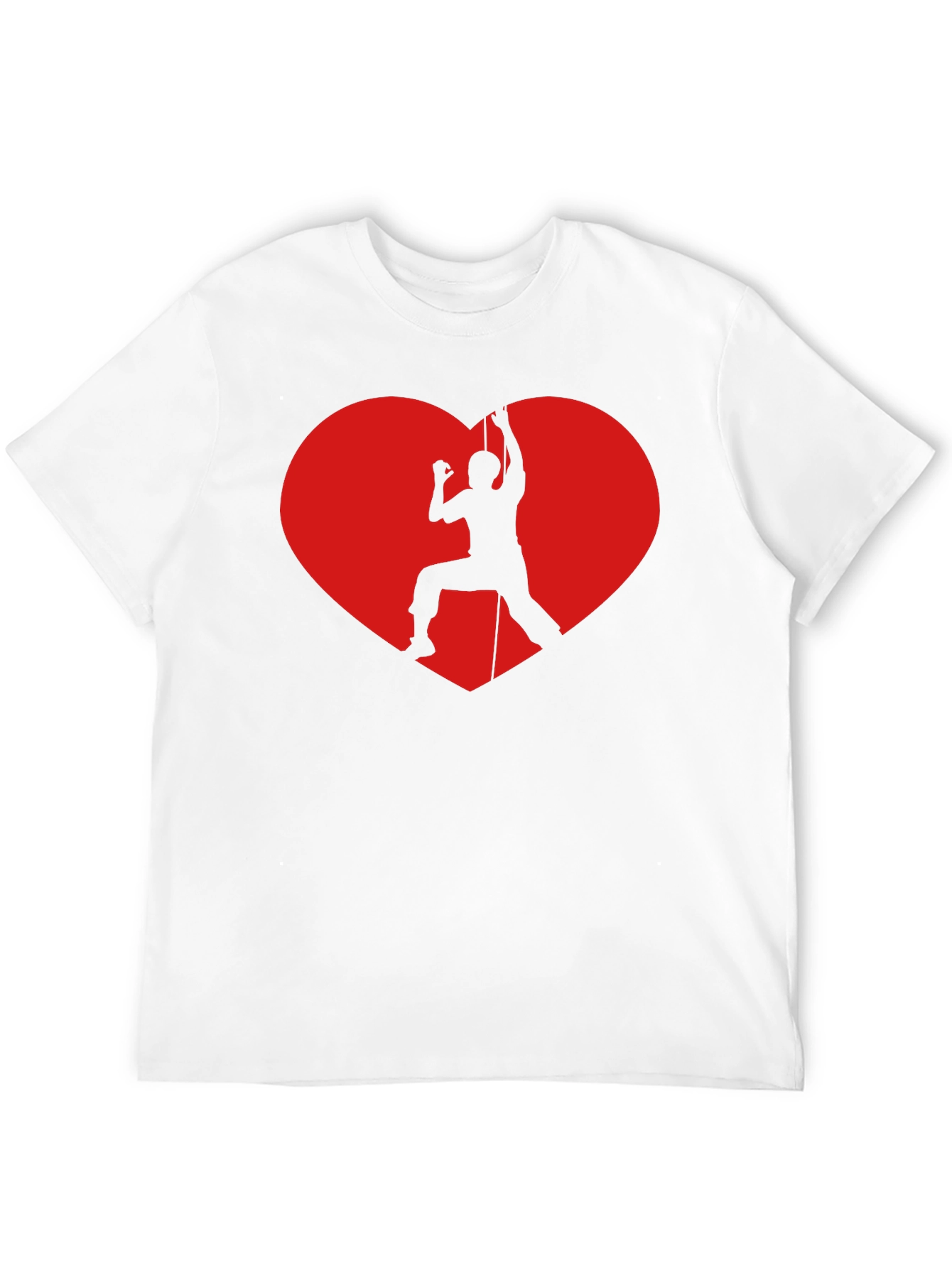Rock Climbing Heart Graphic T-Shirt - Black