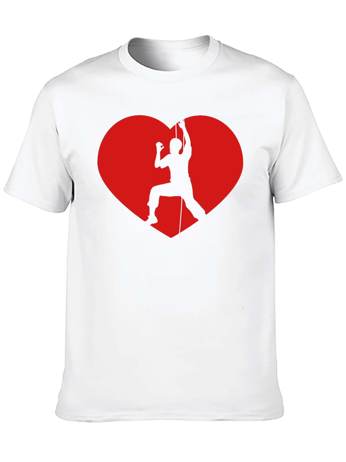 Rock Climbing Heart Graphic T-Shirt - Black