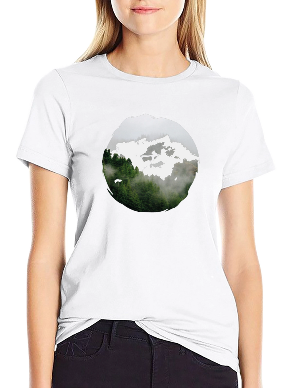 Nature Scene Black T-Shirt