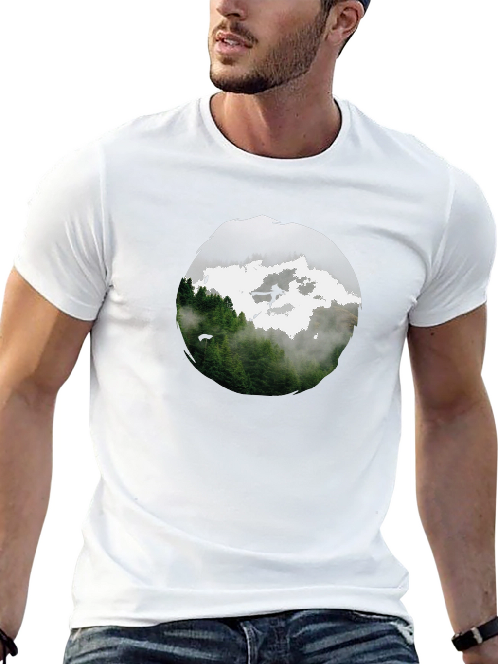 Nature Scene Black T-Shirt