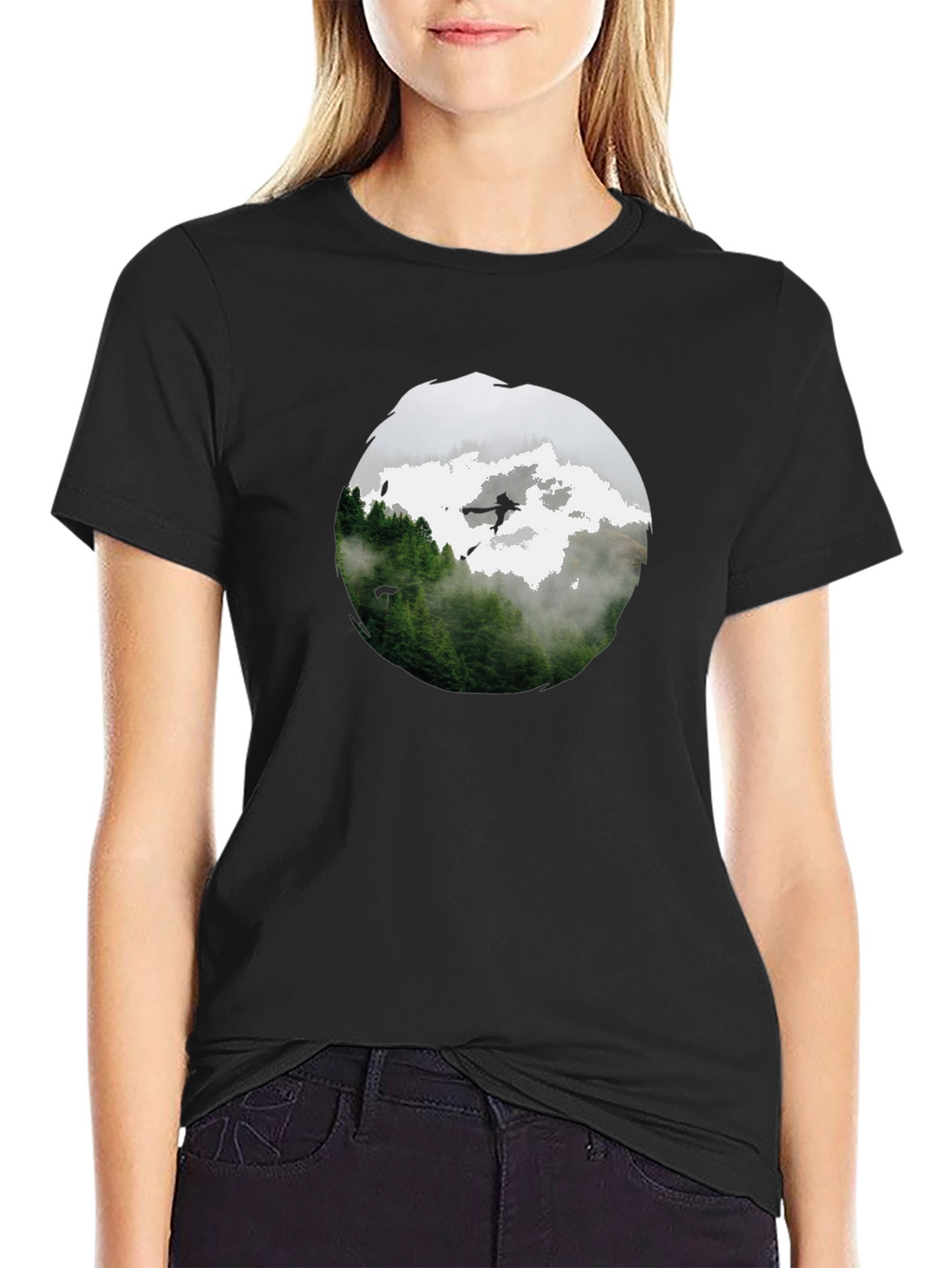 Nature Scene Black T-Shirt