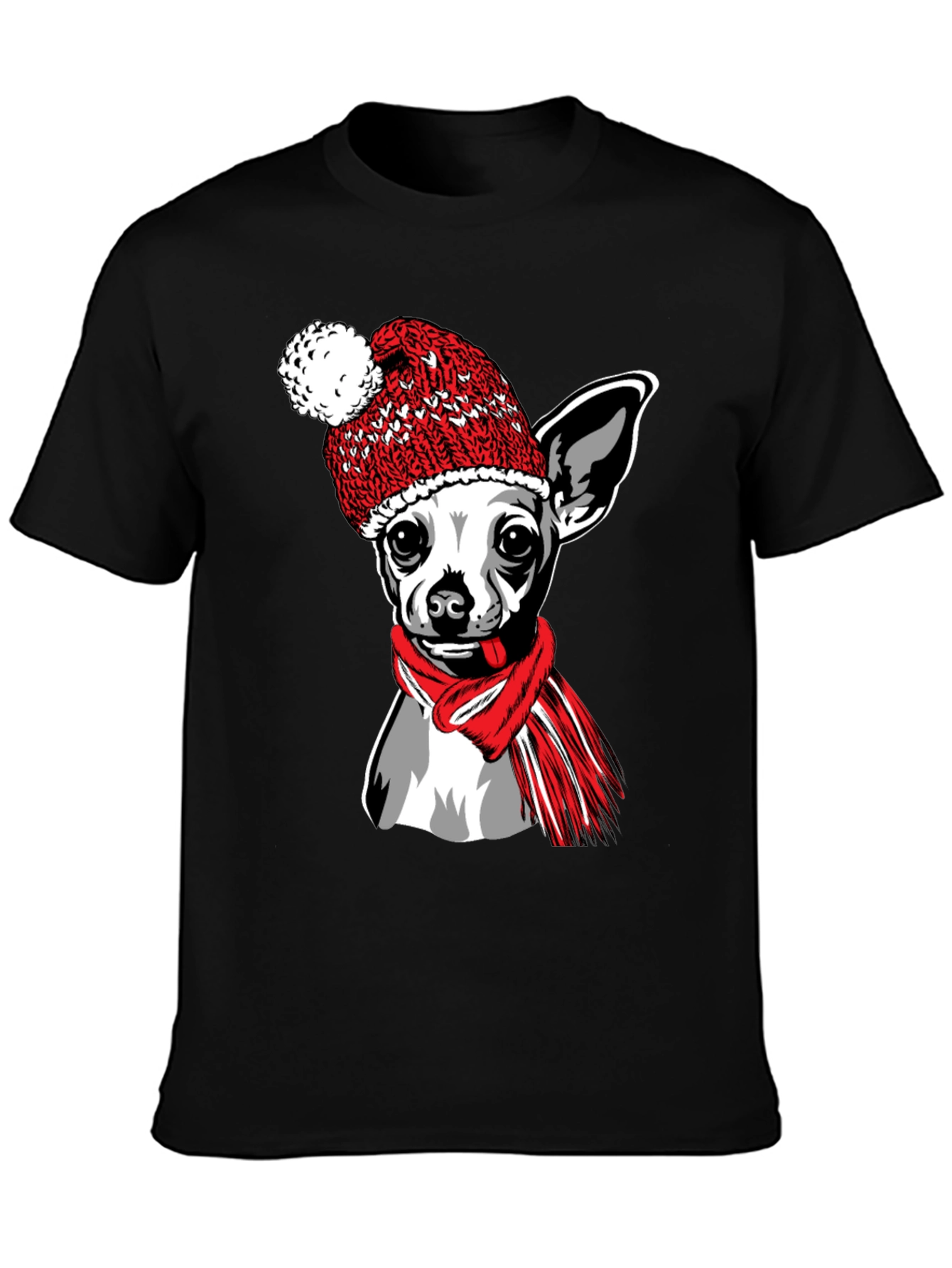 Chihuahua Winter Hat T-Shirt - Cute Dog Tee