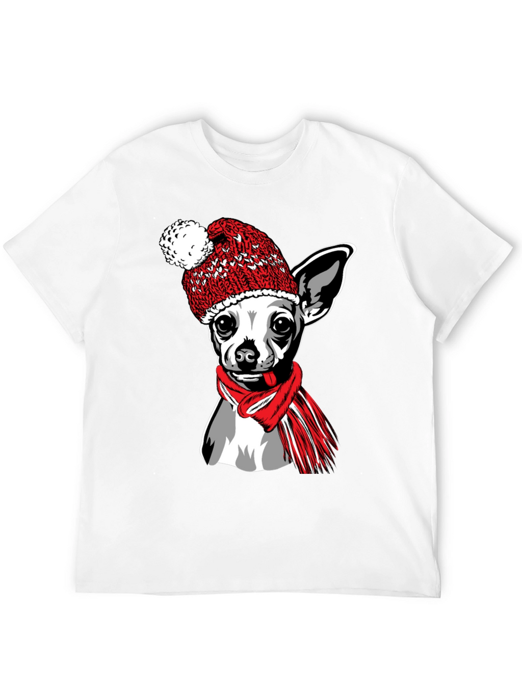 Chihuahua Winter Hat T-Shirt - Cute Dog Tee