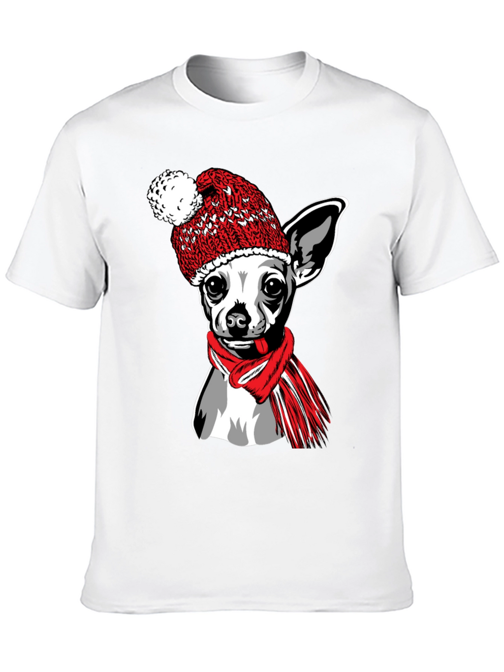 Chihuahua Winter Hat T-Shirt - Cute Dog Tee