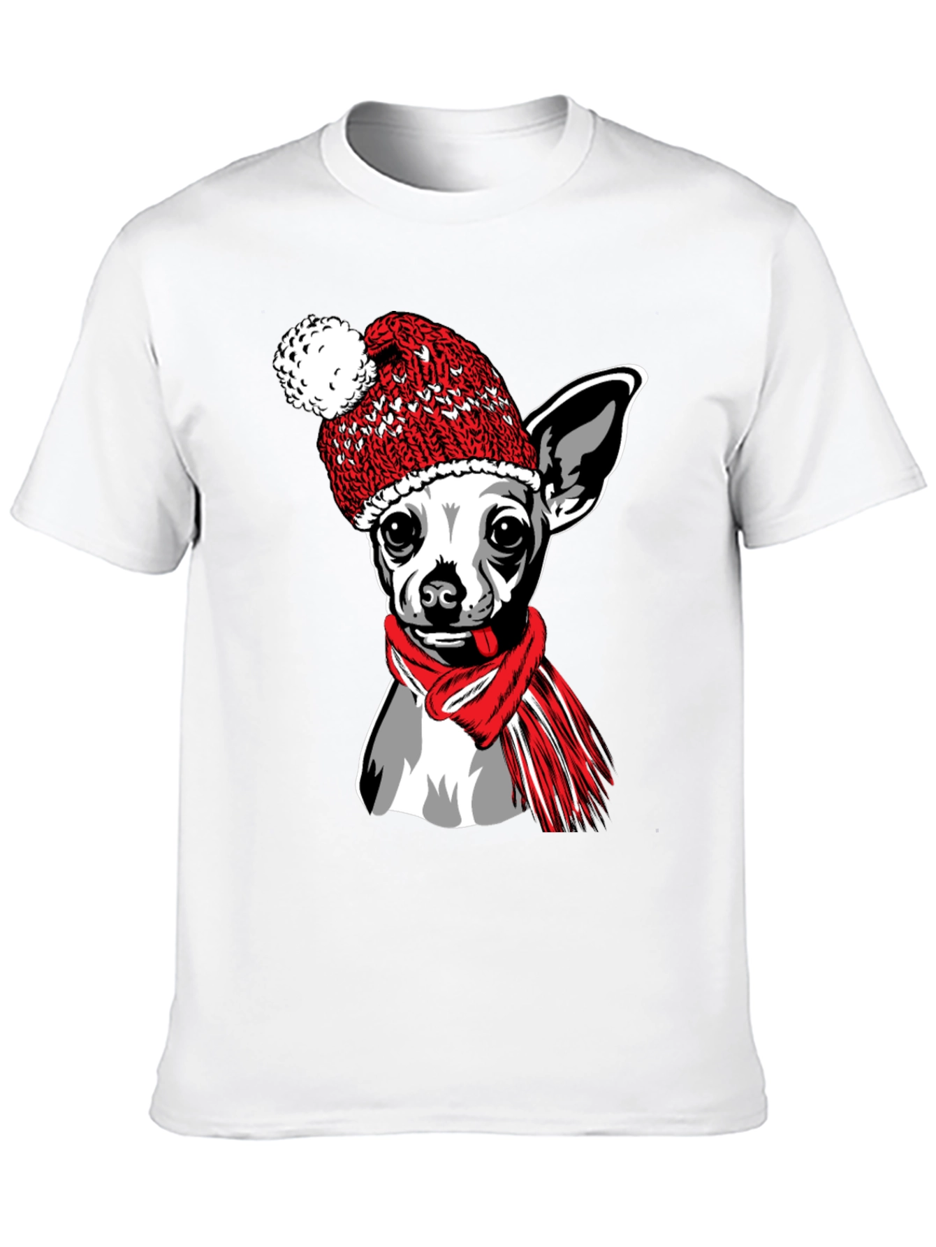 Chihuahua Winter Hat T-Shirt - Cute Dog Tee