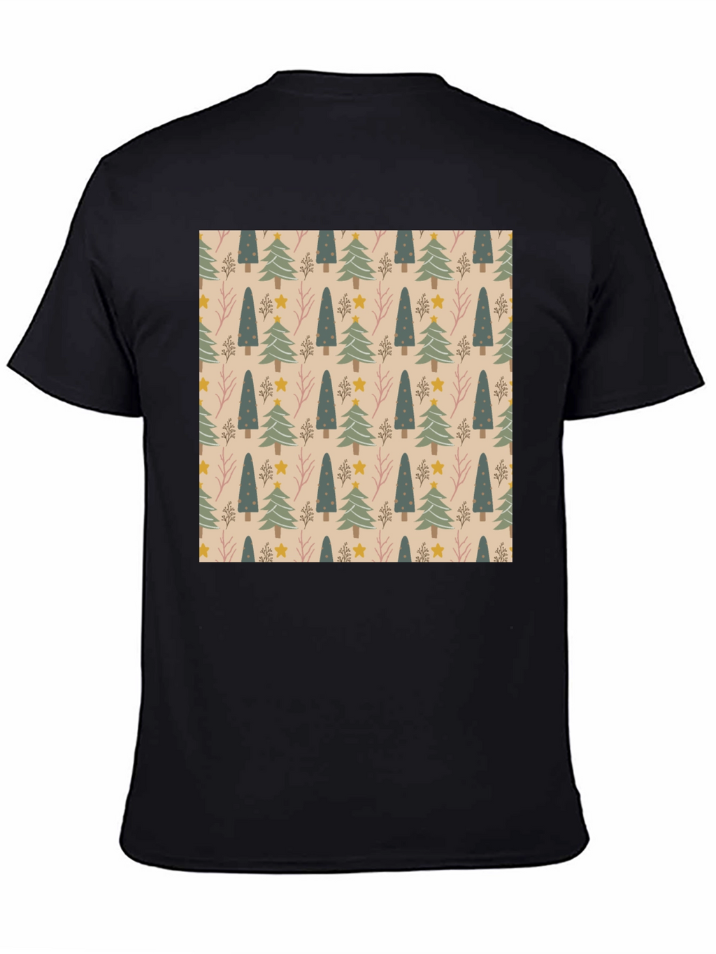Festive Tree Pattern Crew Neck T-Shirt