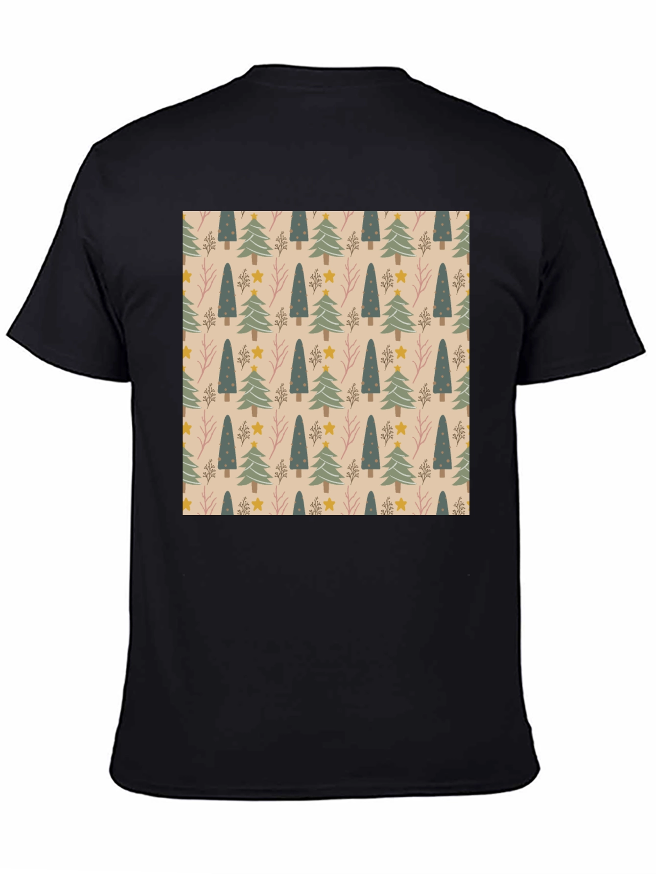 Festive Tree Pattern Crew Neck T-Shirt