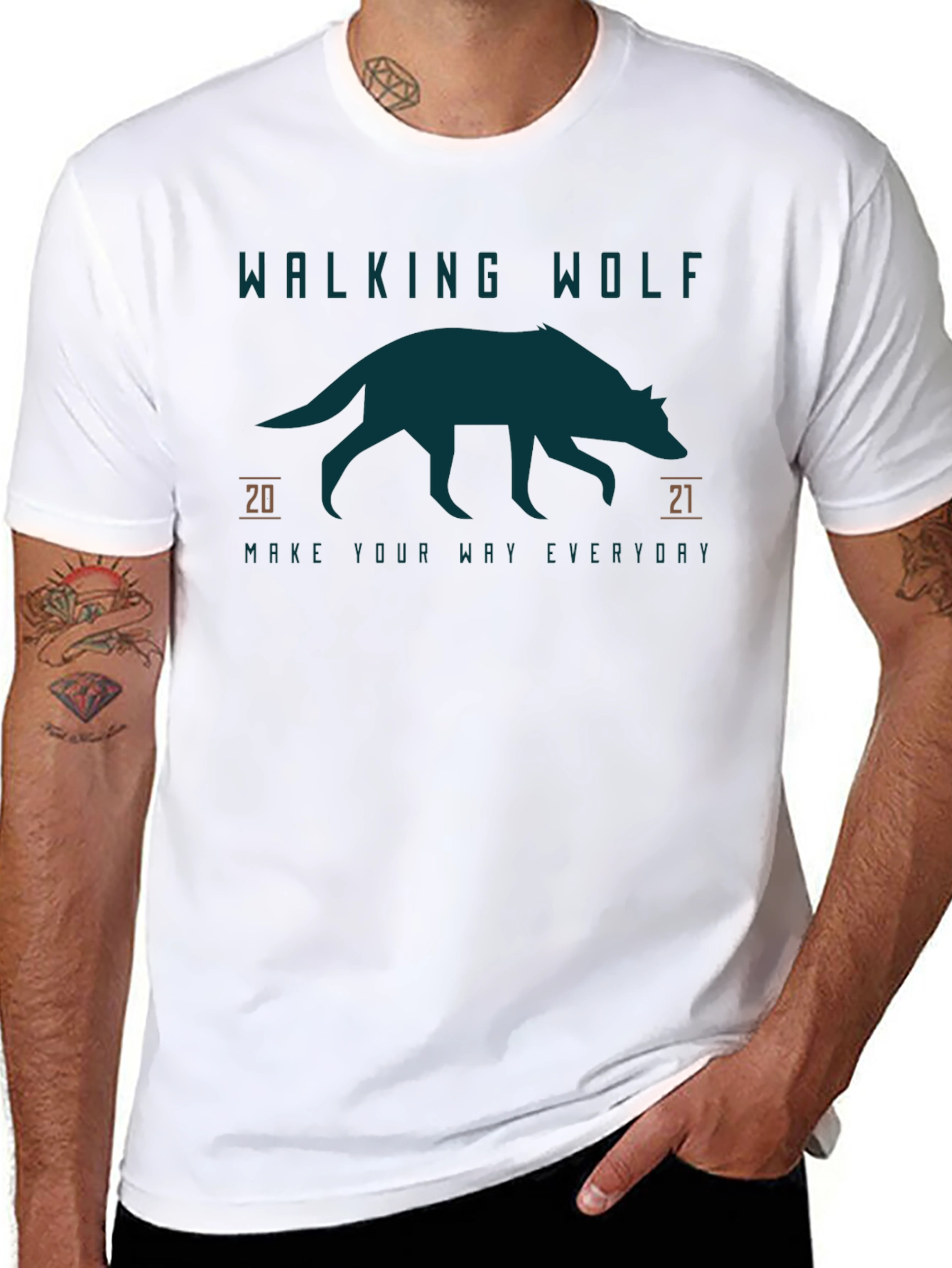 Walking Wolf Graphic Tee - Everyday Style