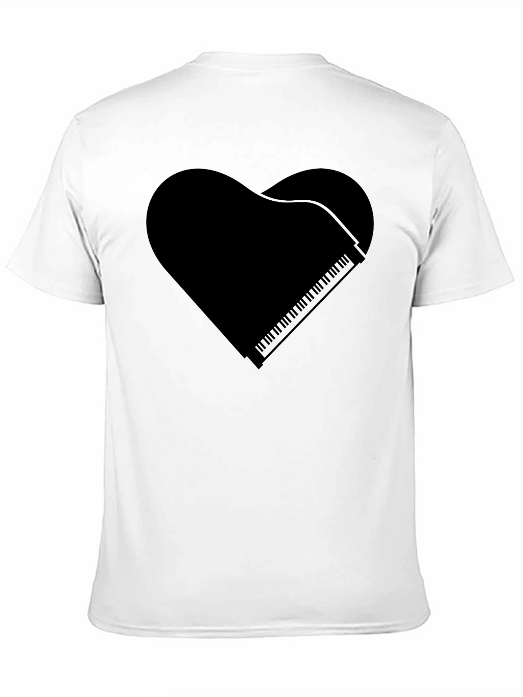 Piano Heart Graphic Tee - Music Lover Shirt