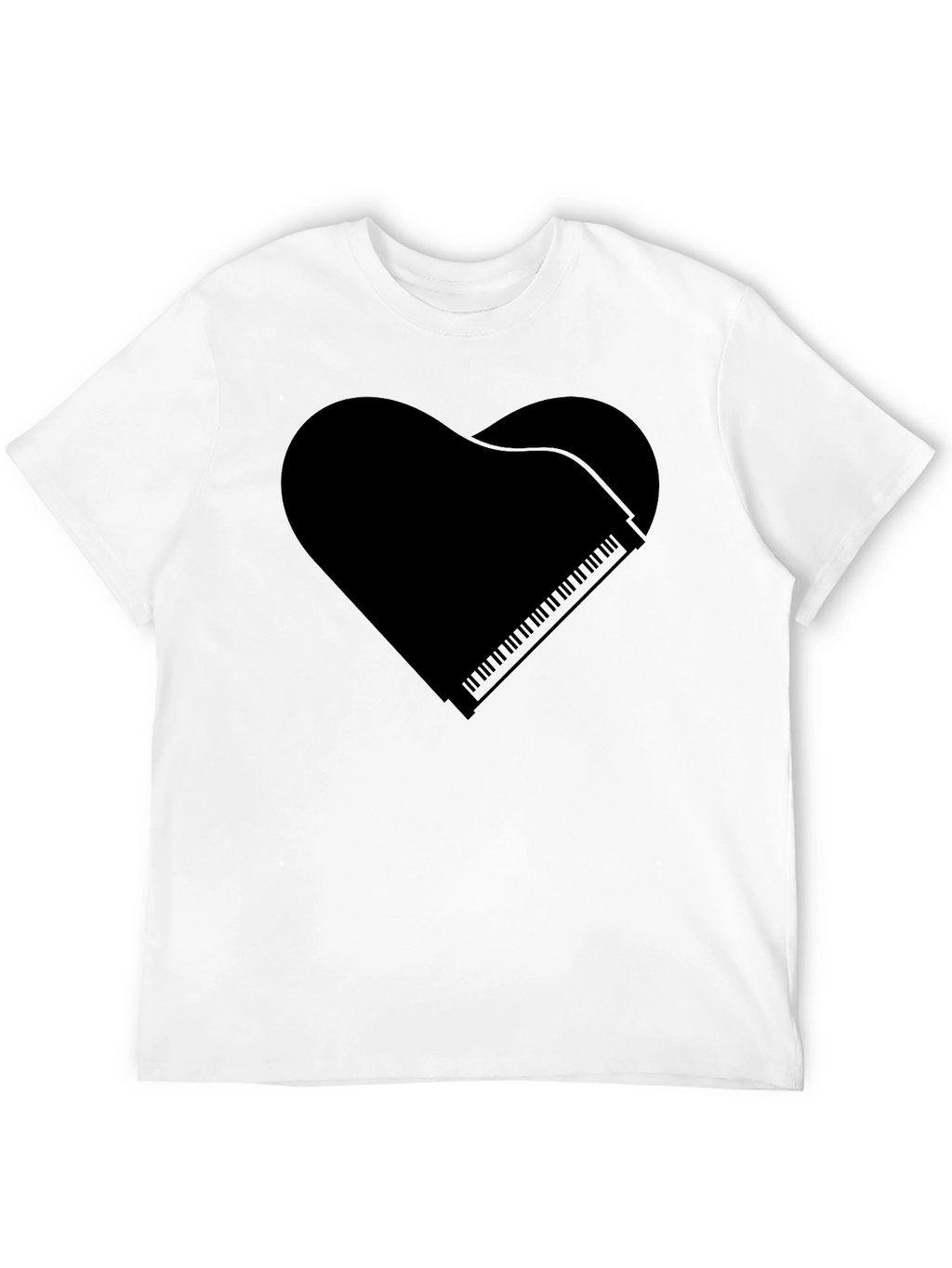 Piano Heart Graphic Tee - Music Lover Shirt