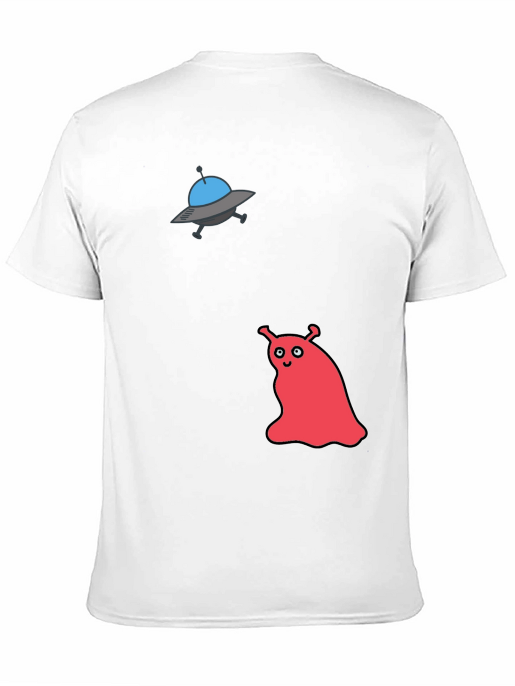 UFO & Red Alien Graphic Black T-Shirt
