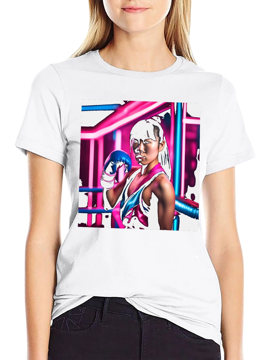 Cyberpunk Boxer Graphic Tee - Black