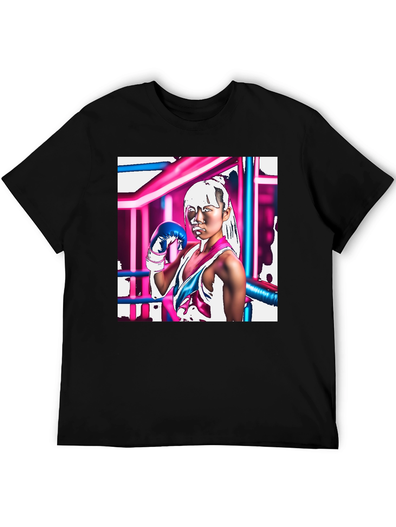 Cyberpunk Boxer Graphic Tee - Black