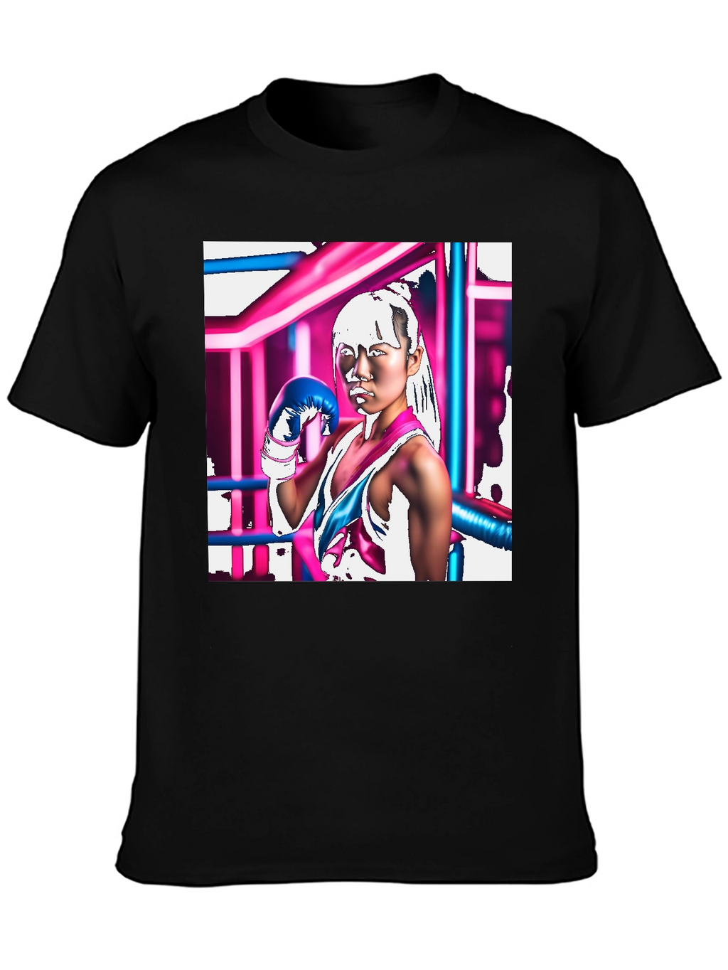 Cyberpunk Boxer Graphic Tee - Black