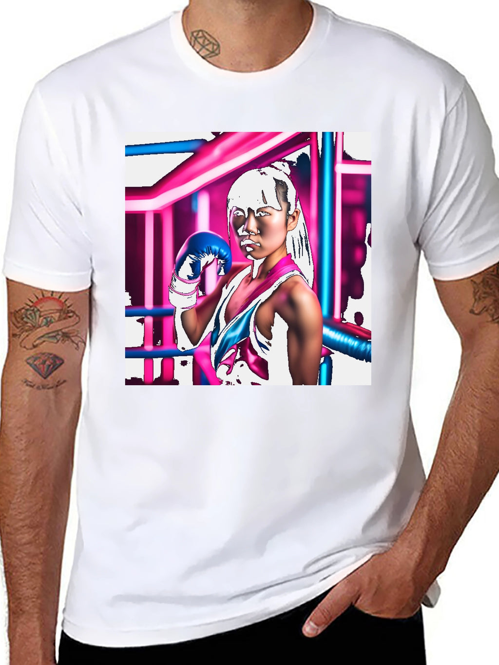 Cyberpunk Boxer Graphic Tee - Black