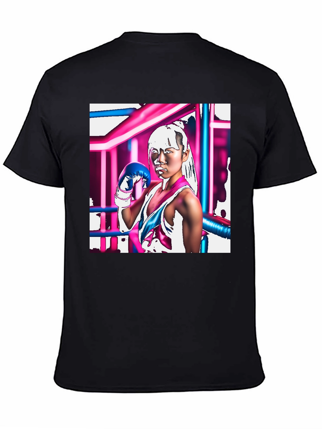 Cyberpunk Boxer Graphic Tee - Black