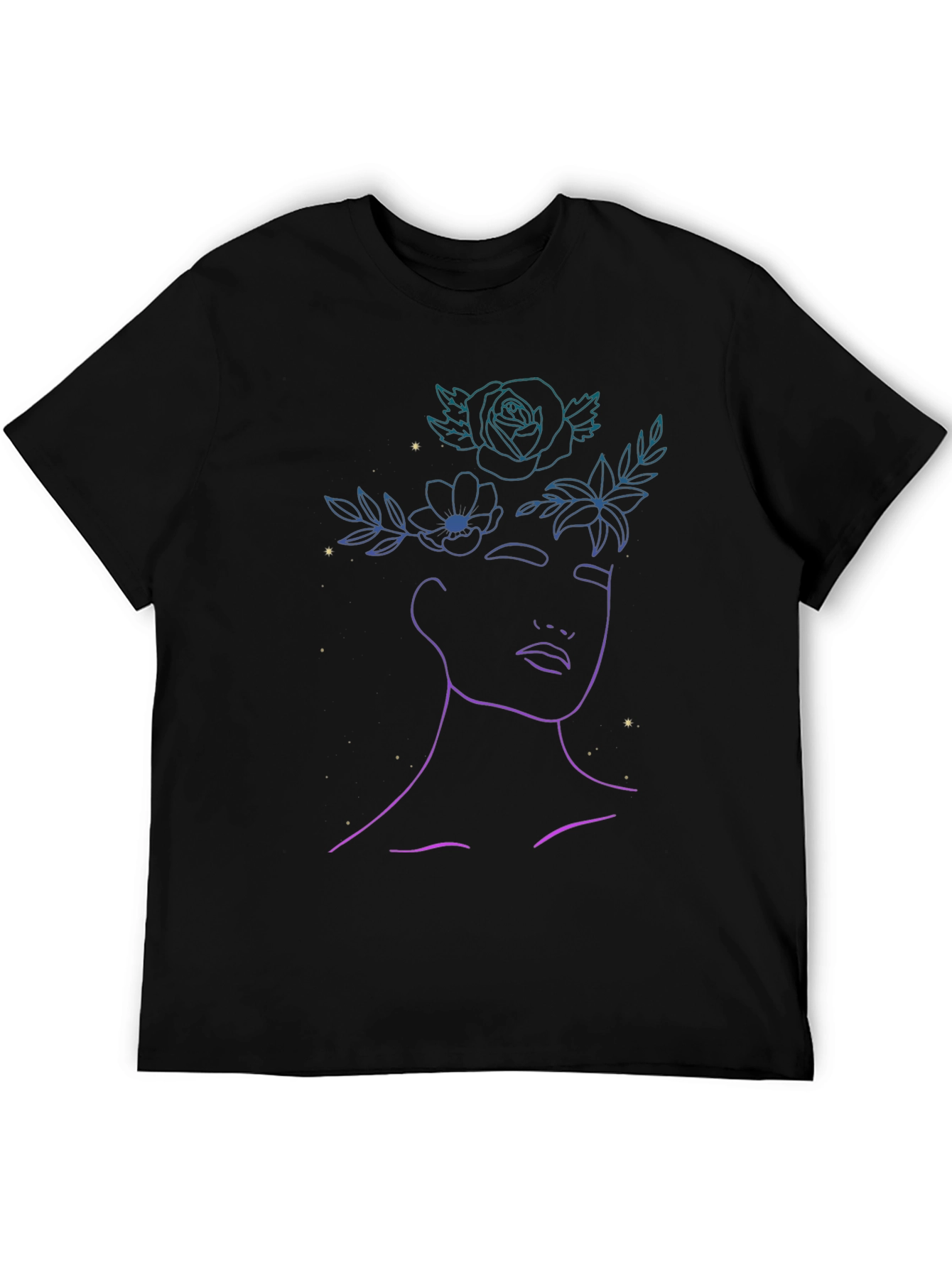 Floral Woman Graphic T-Shirt - Black
