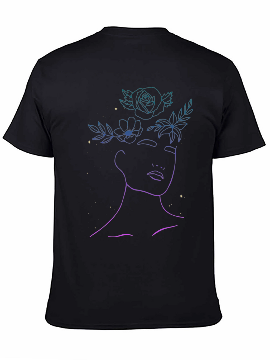 Floral Woman Graphic T-Shirt - Black