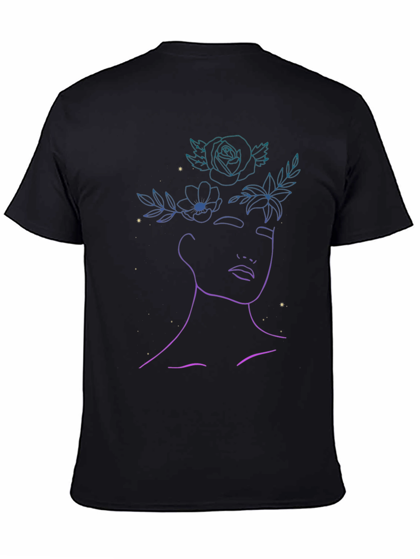 Floral Woman Graphic T-Shirt - Black
