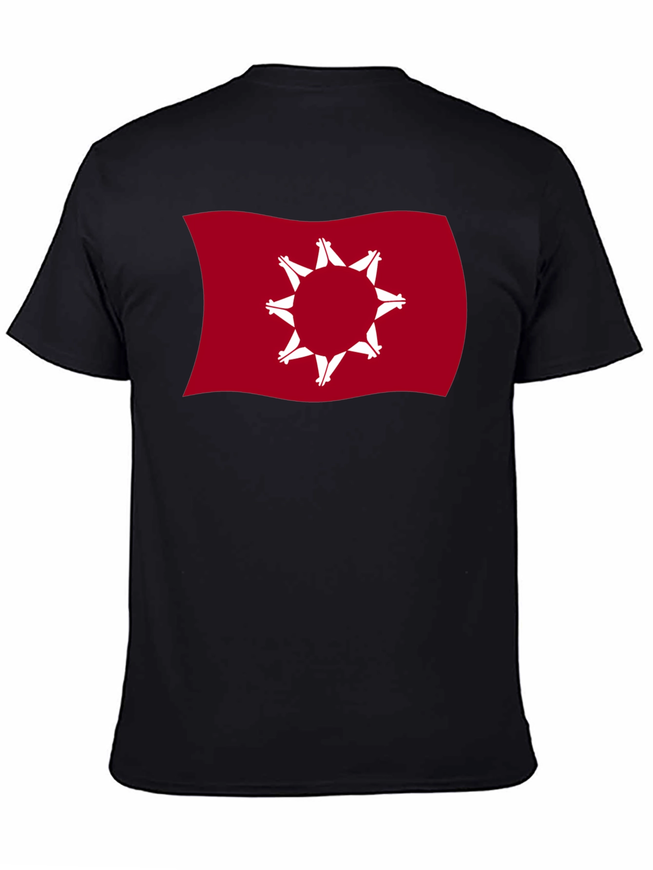 Wavy Native American Flag Graphic Tee - Black