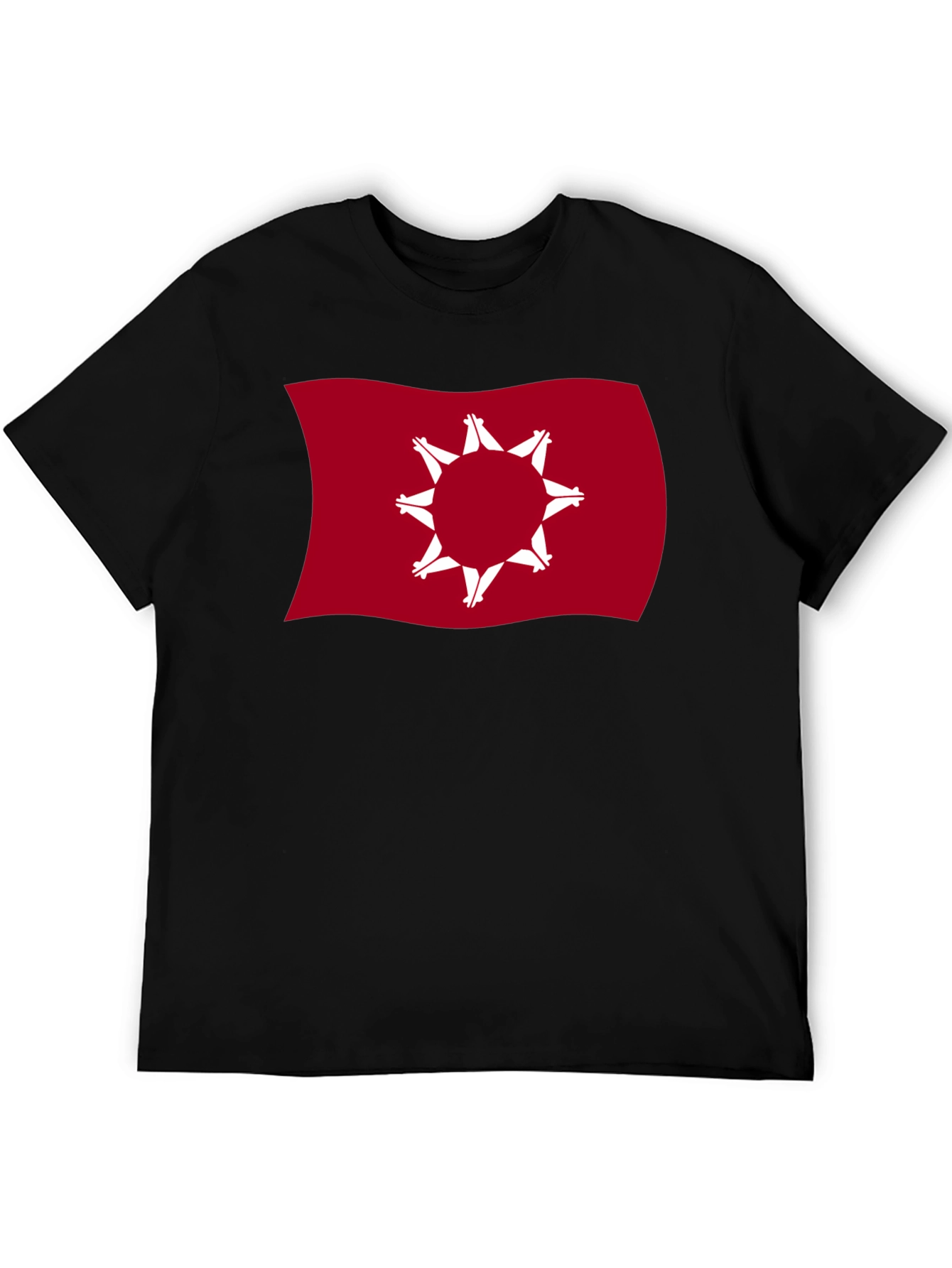 Wavy Native American Flag Graphic Tee - Black