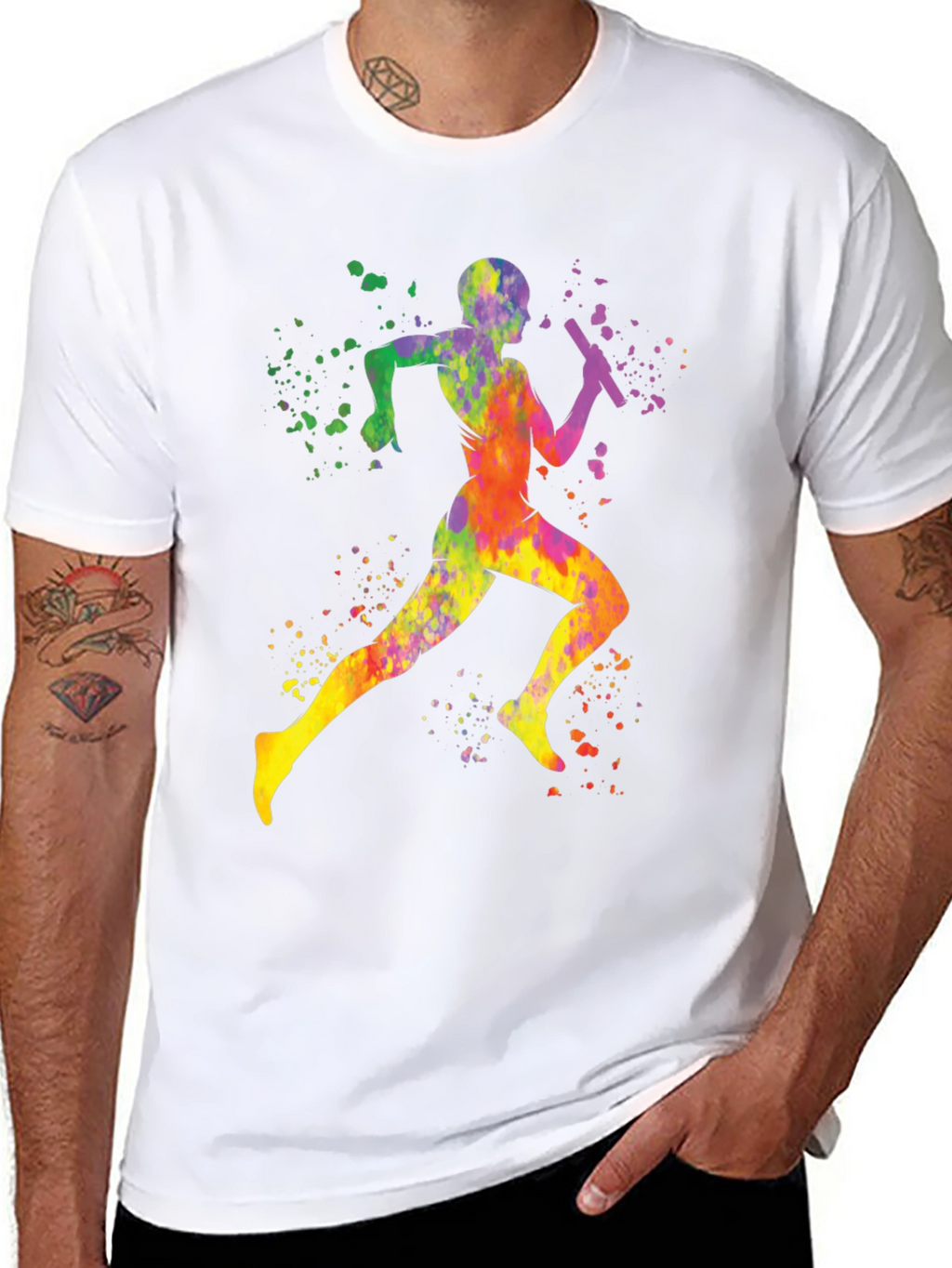 Colorful Runner Graphic T-Shirt