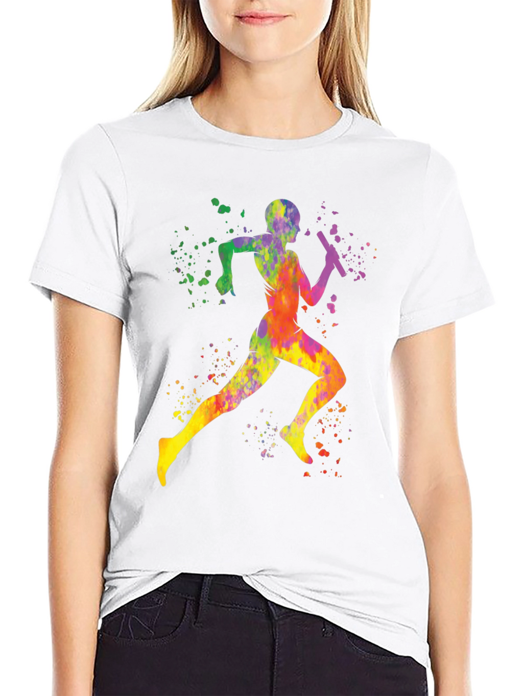 Colorful Runner Graphic T-Shirt