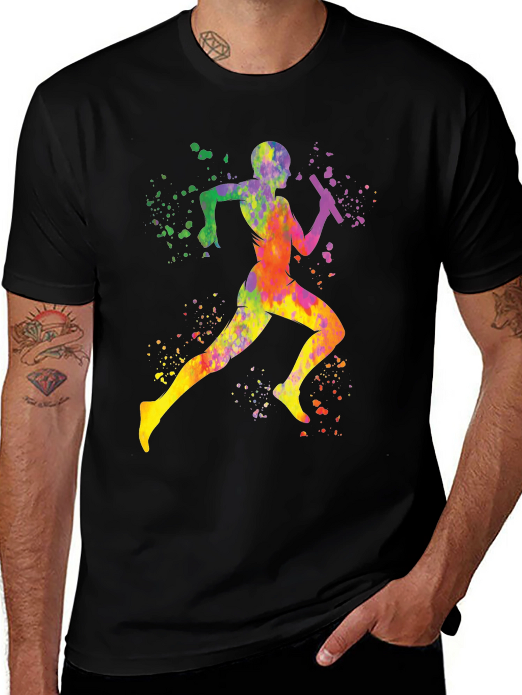 Colorful Runner Graphic T-Shirt