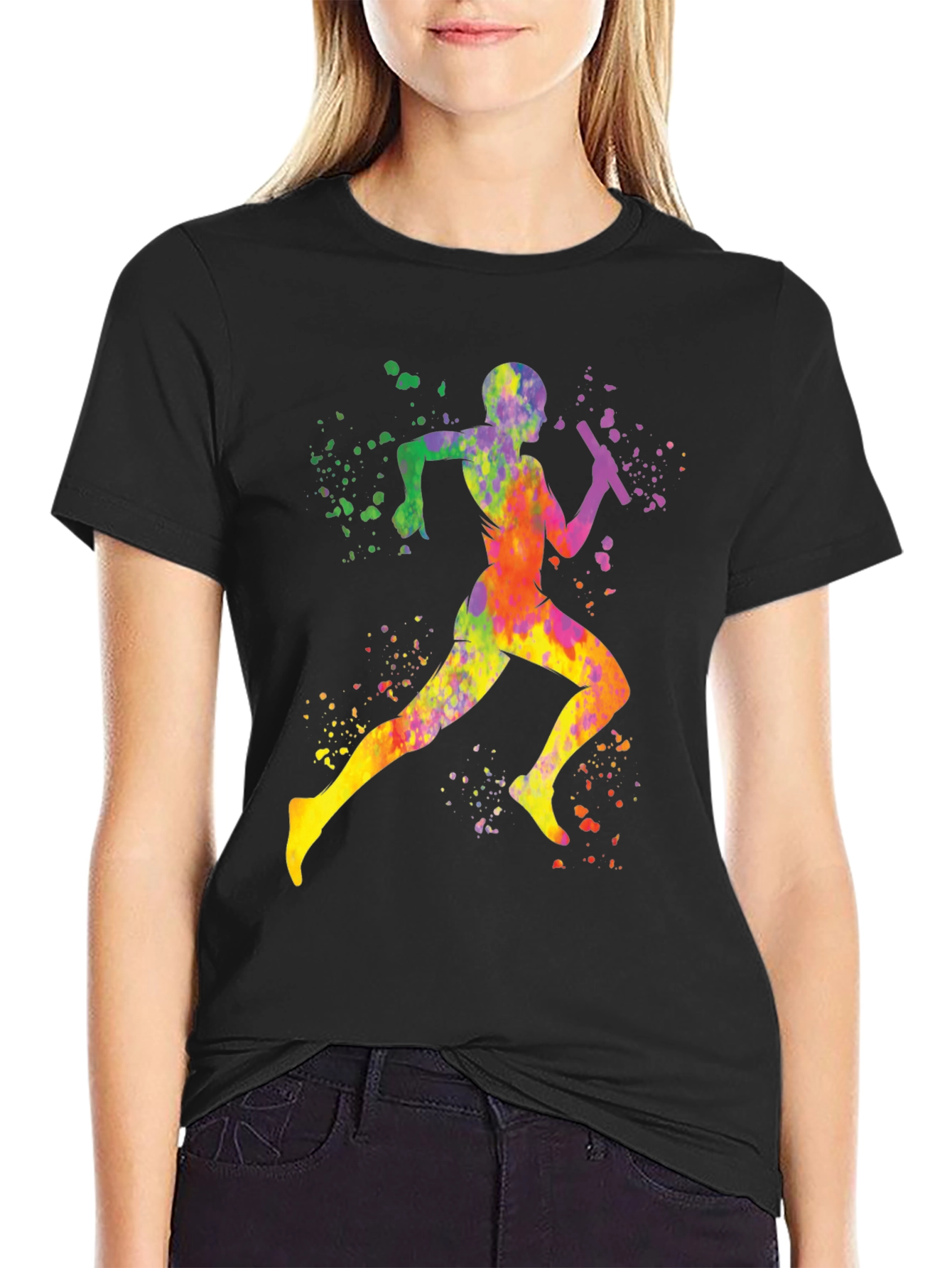 Colorful Runner Graphic T-Shirt