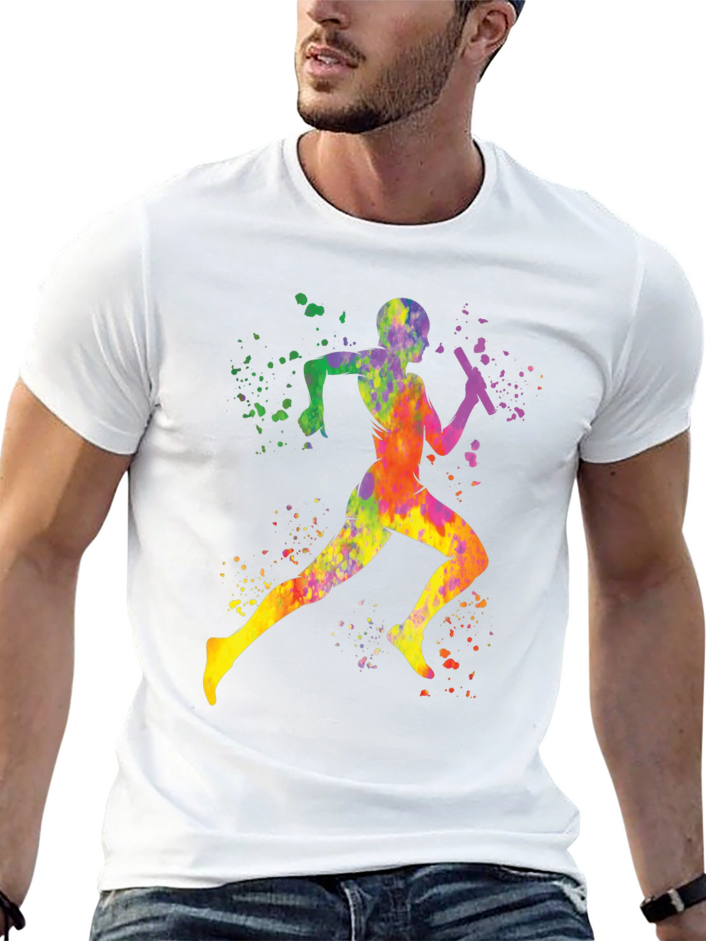 Colorful Runner Graphic T-Shirt