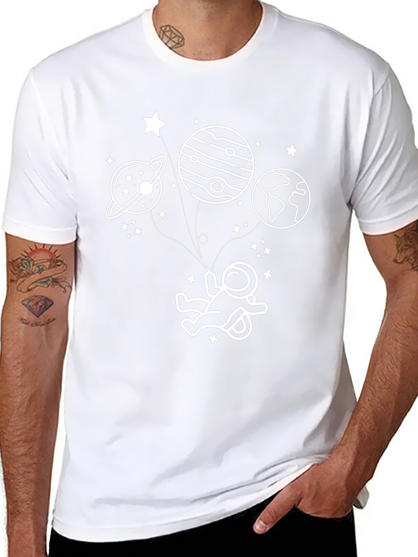 Astronaut in Space T-Shirt - Black