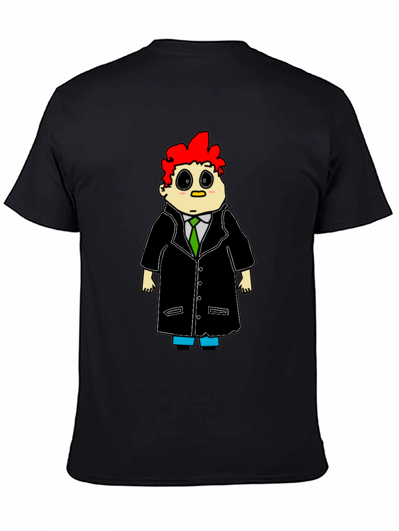 Cartoon Character Graphic T-Shirt - Black