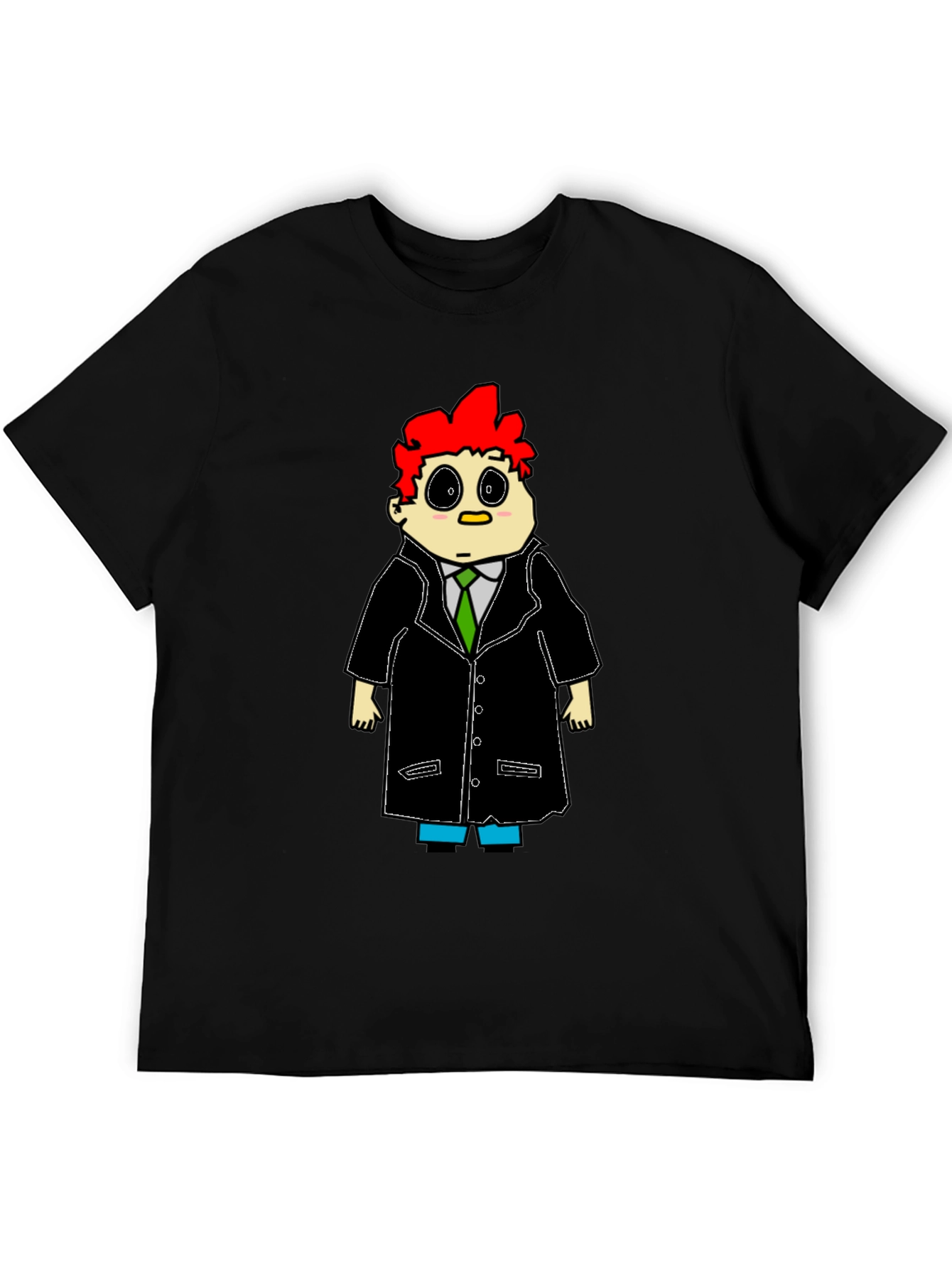Cartoon Character Graphic T-Shirt - Black